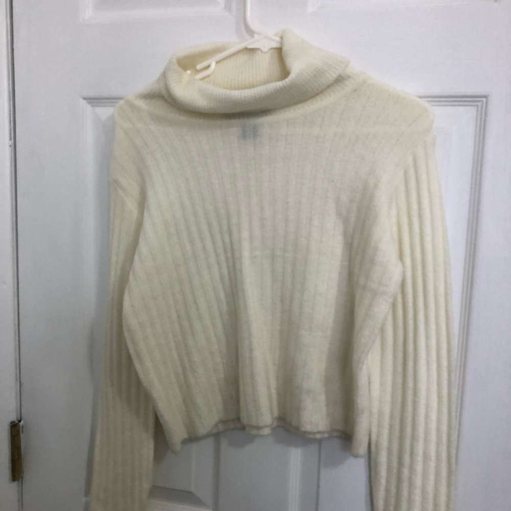 Longsleeve slightly cropped turtleneck shirt